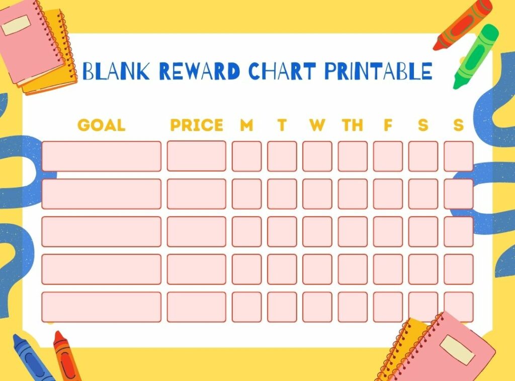 FREE Printable Blank Reward Chart | Kids Chore Charts