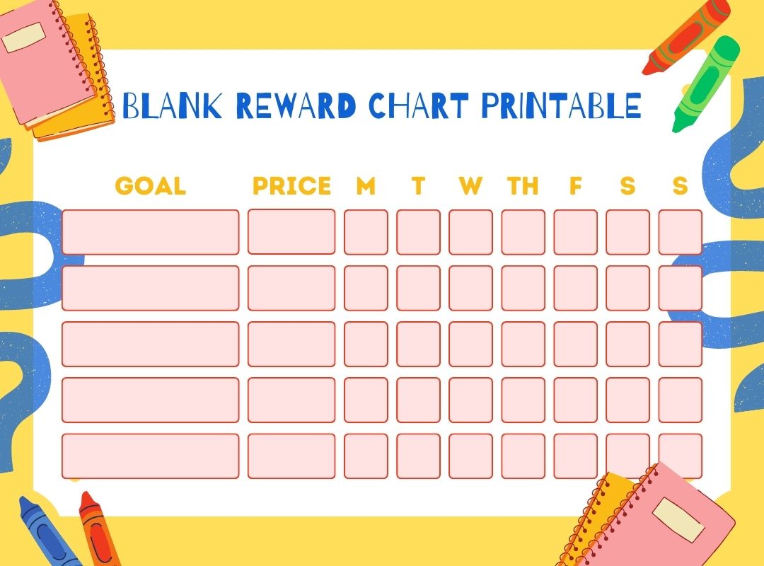 FREE Printable Blank Reward Chart | Kids Chore Charts