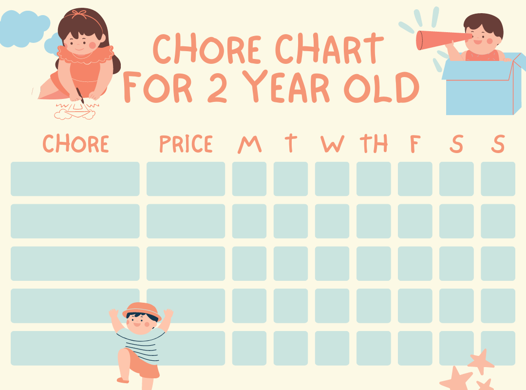 Chore chart for 2 years old