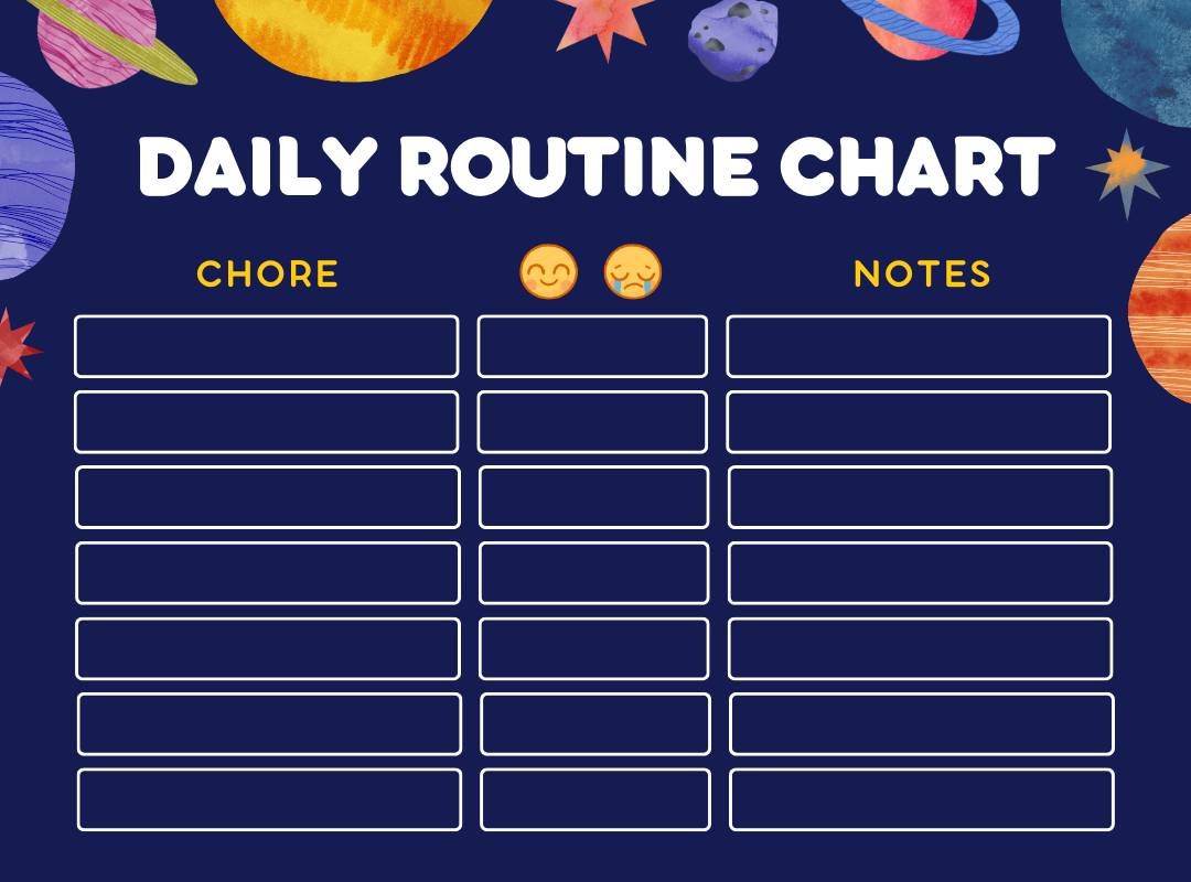 Daily routine chart