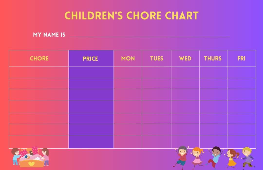 Childrens's chore chart