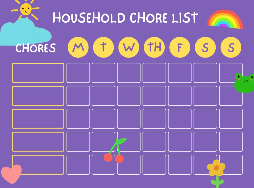 Household chore list